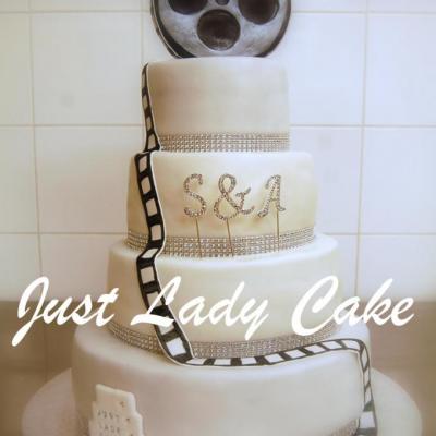 Wedding cake sur le thème cinema noir et blanc