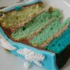coupe gâteau Ombre cake bleu ganache kinder oise