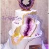 wedding cake géode pierre précieuse or