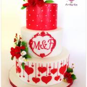 Wedding cake Amour en rouge et Blanc