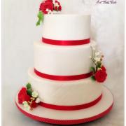 Wedding cake en rouge et blanc